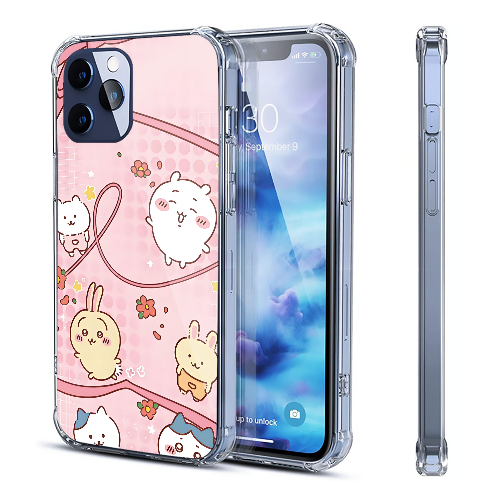 （画像用） ちいかわ Chii-kawa 【iPhone 12シリーズ対応】透明スマホケース（クリアソフトケース）